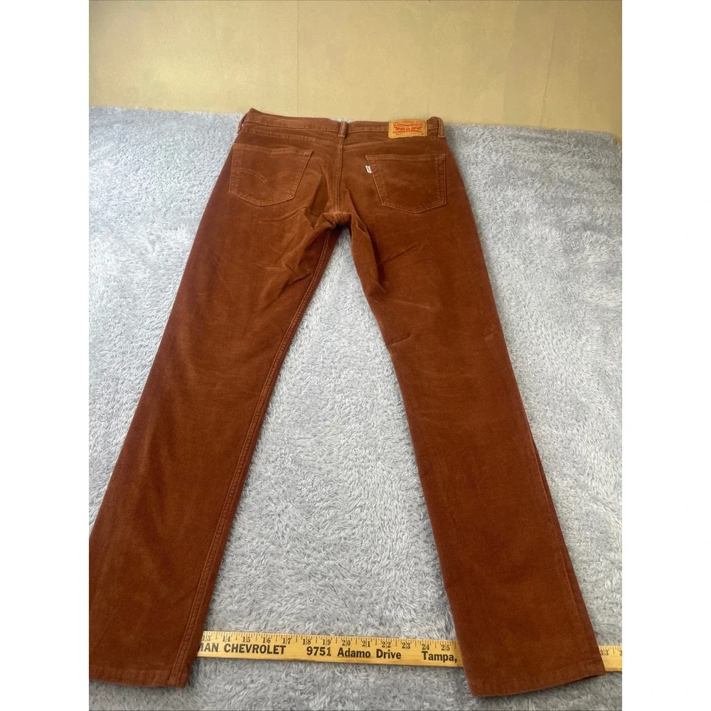 Levi's 511 Corduroy Pants Men‎ 33x32 Rust Slim Fit 2 Way Stretch